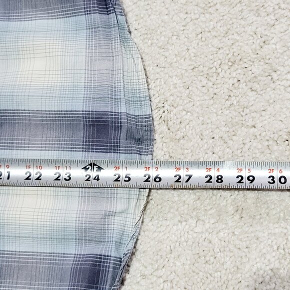 Carhartt Button Down Shirt Men S White Relaxed Fit Windowpane Plaid - Picture 6 of 8